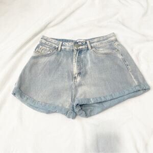 Princess Polly jean shorts light blue denim size 4 cuffed